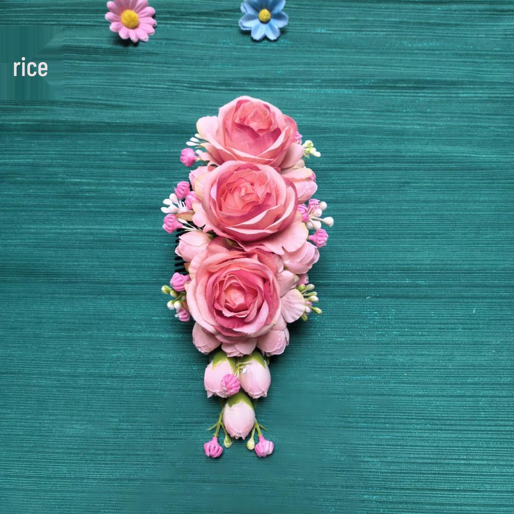 Юньнаньский этнический гребень для волос с головным украшением - Ручная работа, головной убор для тайского танца и аксессуар для выступления в фотостудии