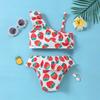 Girls Swimsuits Bikini Set Kids Bathing Suit For Girls Ruffle Two Piece Girls' Cute Strawberry Pattern Swimwear