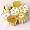 10PC Mini Golden Color Hexagon Wedding Chocolate Box Candy Box Baking Package Wedding Party Decor