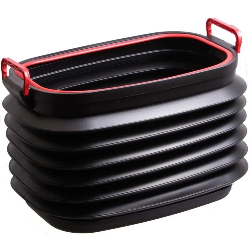 18/37L Car Shrinkable Storage Bucket with Cover Outdoor Fishing Bucket  Car Storage Supplies