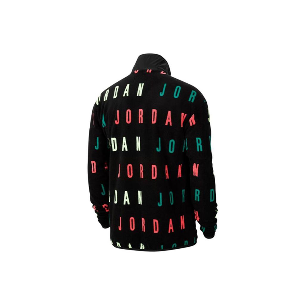 Jordan Jumpman Logo Print Ветрозащитная куртка с флисовым воротником Мужская куртка Черная CT3571-010