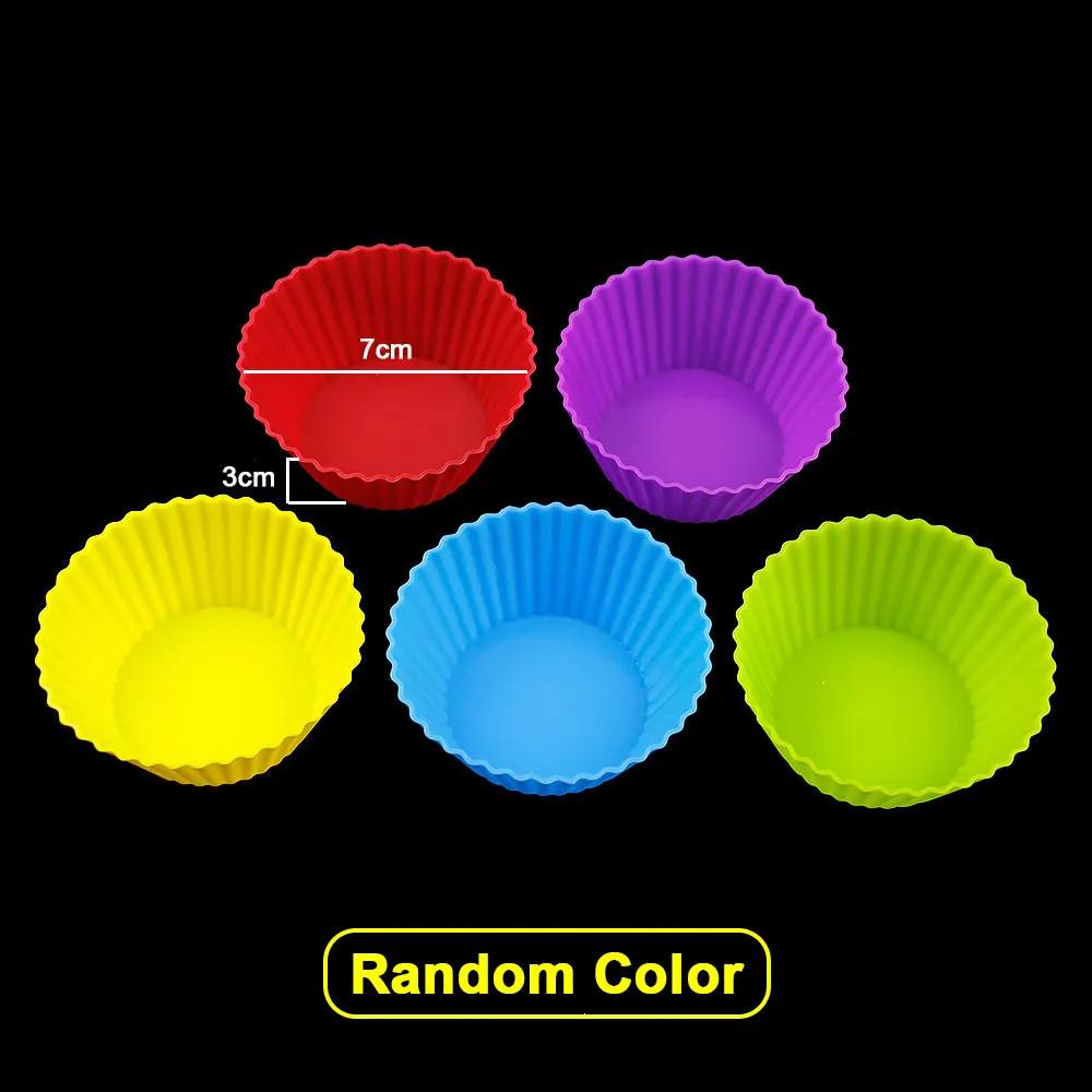 10pcs/pack Silicone Molds Cupcake Baking Cups Reusable Muffin Cup Liners Rainbow Cupcake Wrappers Non-stick Cup Cake Mold For Party