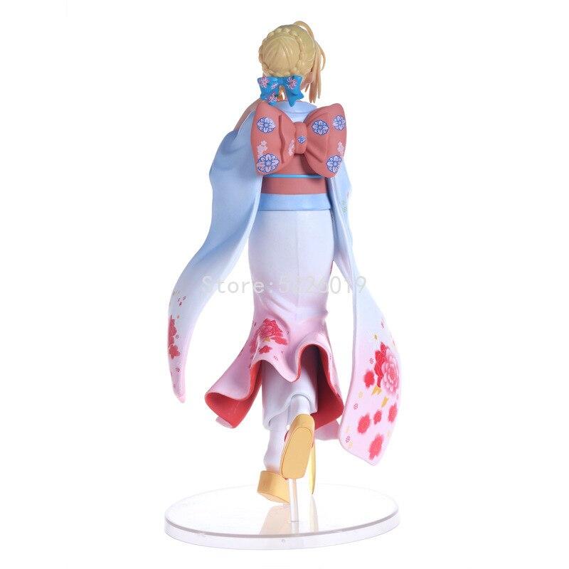 25 см Fate Stay Night Saber Kimono Ver. 1/7 Scale Action Figure Saber Sexy Girl Anime Figure Saber Figurine Collectible Model Toy