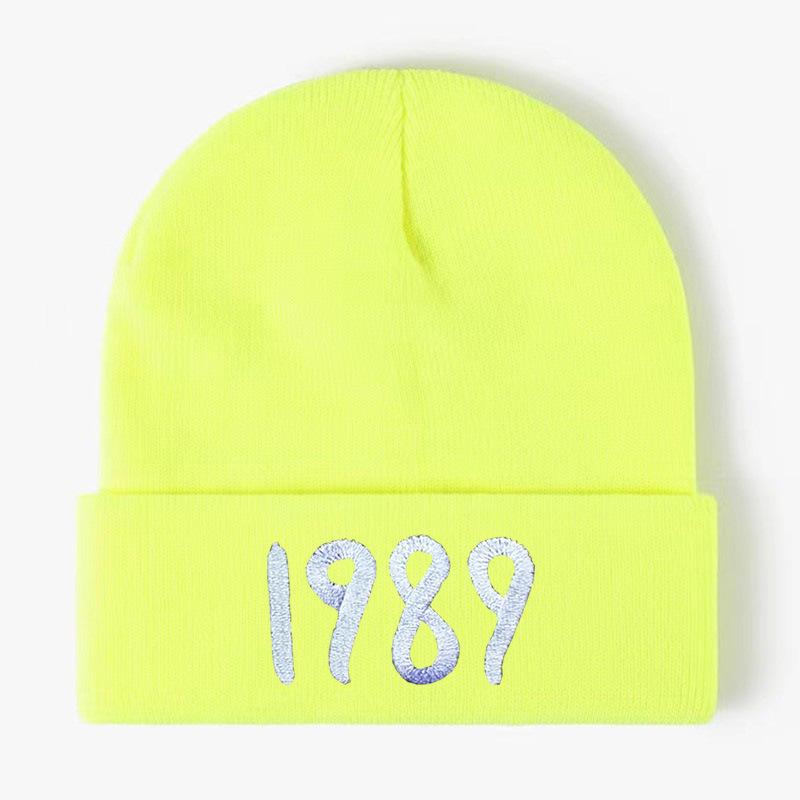 Embroidery flower knitted hat digital wool hat outdoor cycling pullover hat