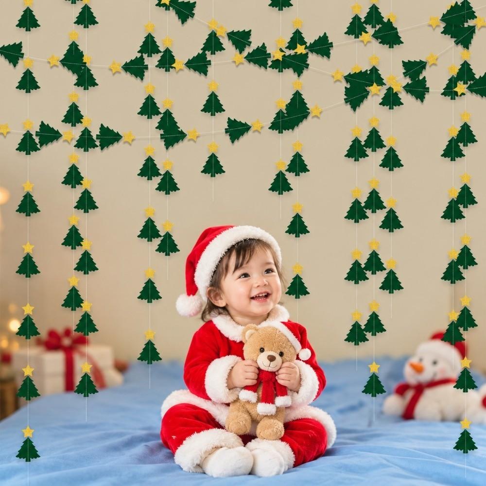 2M Christmas Hanging Streamer Green Hanging Backdrop Decor  New Year Party Decoration