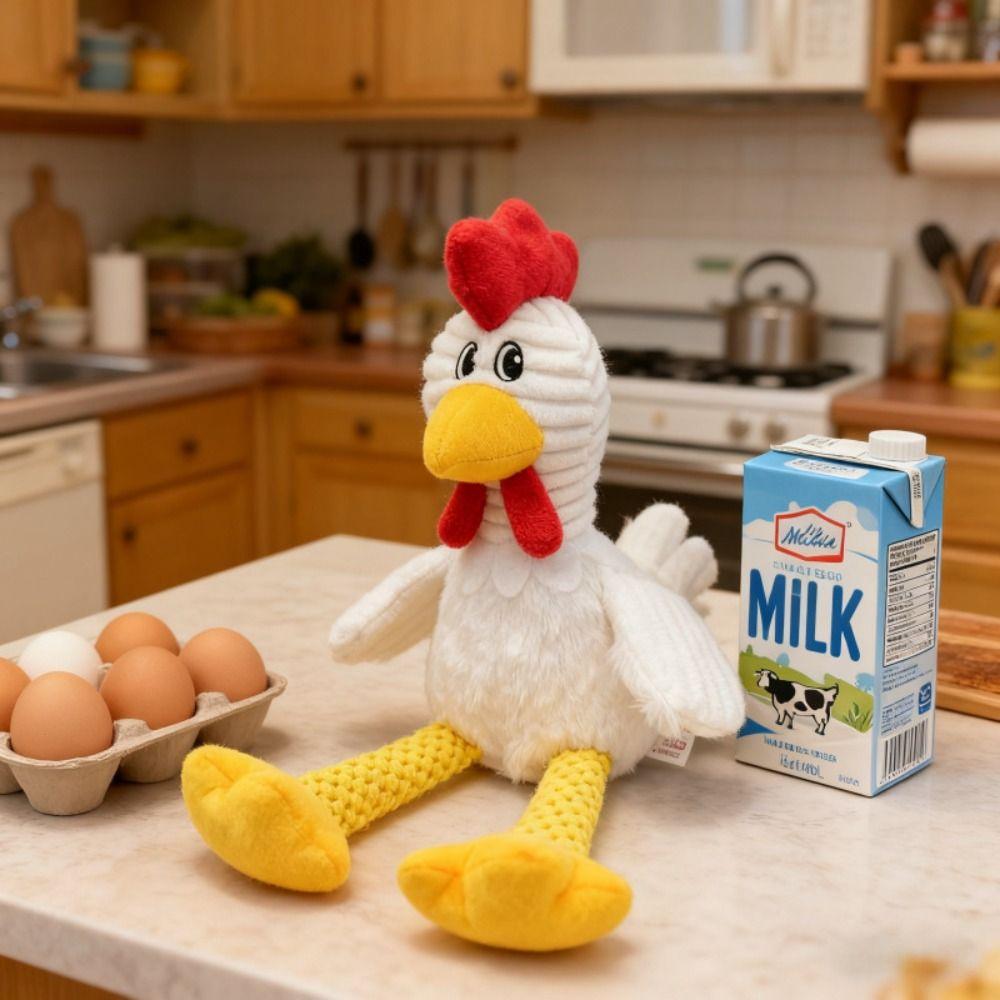 Мультяшный Петух Форма Пищащие Плюшевые Игрушки для Собак Устойчивые к Жеванию Игрушки в Виде Чучела Курицы для Собак Кошки