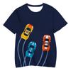 Новая летняя детская модная детская футболка с 3D принтом автомобиля и короткими рукавами, футболка для девочек, детская одежда