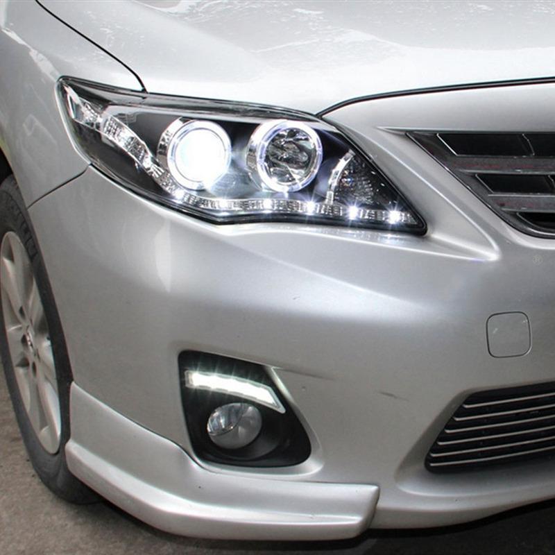 Car Flashing 2Pcs For Toyota Corolla 2011 2012 2013 DRL Daytime Running Lights Daylight Fog Lamp Cover With Turn Signal Lamp