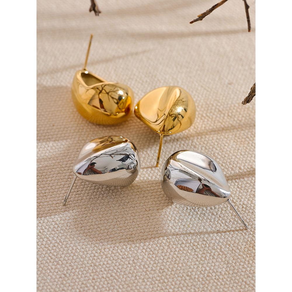 Eetit Новые гладкие серьги-гвоздики из нержавеющей стали 316l, креативные геометрические полые серьги-гвоздики, женские водонепроницаемые ювелирные изделия из 18-каратного позолоченного металла