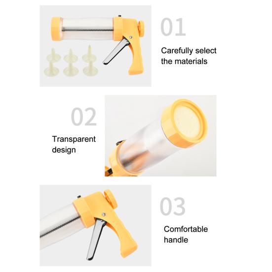 Пресс для печенья с 16 дисками 6 насадками для украшения Домашняя DIY машина для приготовления печенья Набор инструментов для глазури для торта Кухонные принадлежности для выпечки