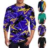 Men's T Shirt O-Neck Clothing Apparel Outdoor Long Sleeve Print Fashion Designer Vintage