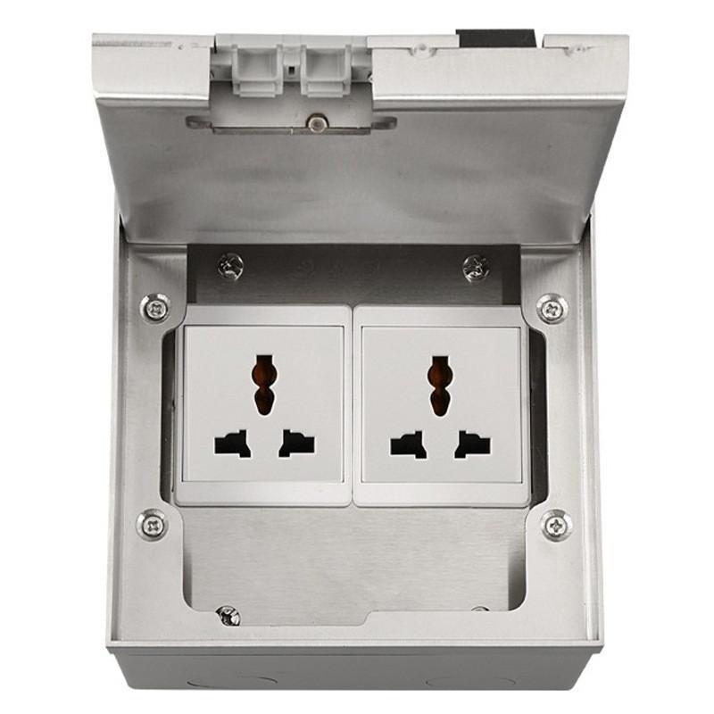Marble Flat Floor Insert Multifunctional Pure Stainless Steel Power Ground Plug Household Floor Socket Box