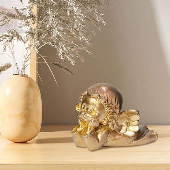 Little Angel Statue Resin Cherub Figurine Praying Angel Sculpture for Home Office Shelf Desktop Cabinet Decoration