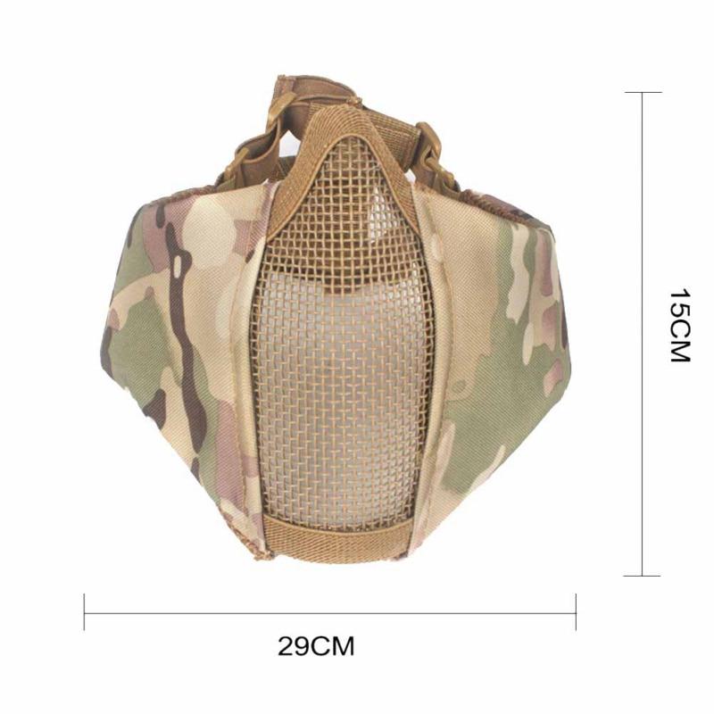 Модернизация защиты ушей Половина лица Тактическая металлическая стальная сетчатая маска Охотничий щит Военная маска фаната