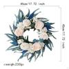 Spring Wreath Front Door Artificial Flower Indoor Outdoor 18inch Rose for Housewarming