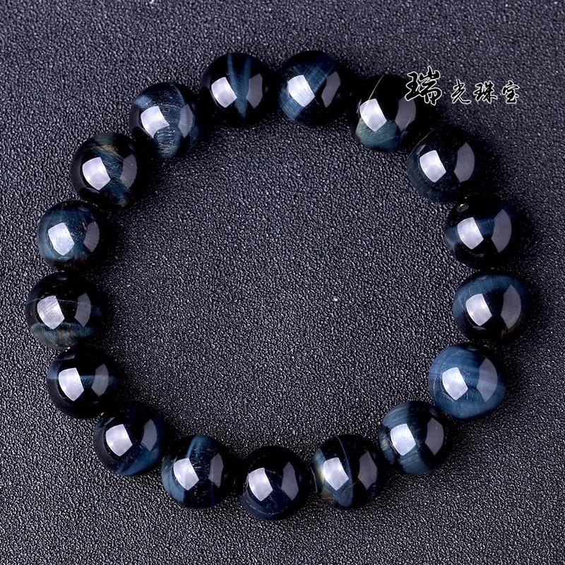 Natural Blue Tiger Eye Bracelet 5A Grade Mens Crystal Jewelry Fashion Accessory