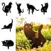 Durable Cat Metal Statues Iron Art Garden Cat Ornaments Creative Cat Garden Stakes  Garden