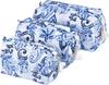 Набор из 3-х дорожных косметичек ручной работы из хлопка, Индийская блочная печать, Органайзер для косметики, Синие стеганые косметички с цветочным принтом, Женская туалетная сумка, Хранение в чемодане