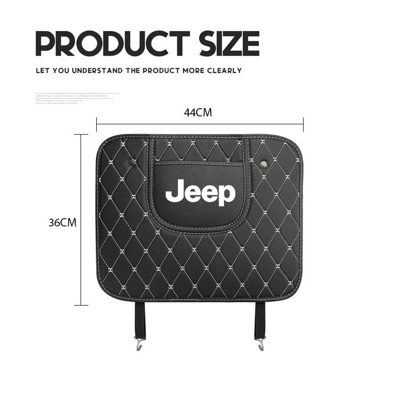 Для автомобиля Jeep Кожаная защитная накладка на спинку сиденья Противоударная накладка на сиденье Для Jeep Grand Cherokee Wrangler JK Gladiator Compass Reneg