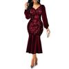 Slim Comfy Popular Sequin V Neck Long Sleeve Dress Prom Dress