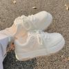 "2025 Women's Casual White Leather Sneakers - Breathable, Low-Top, Perfect with Skirts"