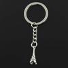 Fashion Eiffel Tower Paris 23x9x9mm Pendant 30mm Key Ring Metal Chain Silver Color Men Car Gift Souvenirs Keychain