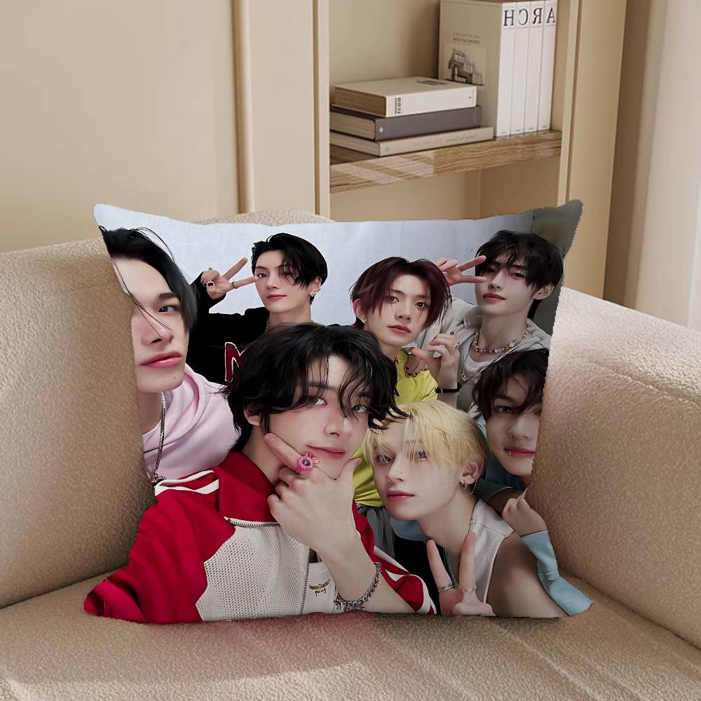 K-Korean Group E-ENHYPENS Pillow Case Removable Washable Cushion Cover – All-Season Soft Linen