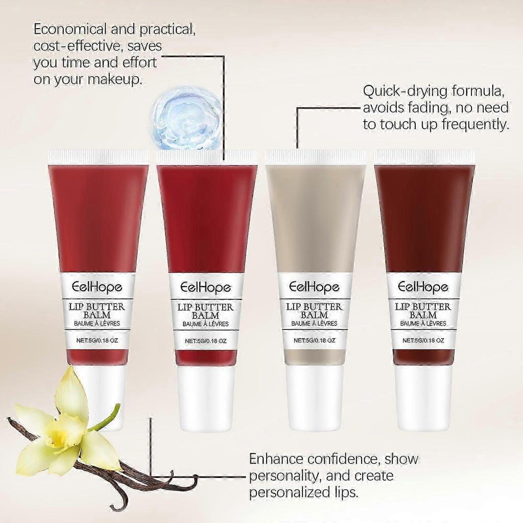 Hydrating Reddish-Brown Lip Balm with Shea Butter & Vitamin E Long-Lasting Moisturizer, Nourishing Color, Repairing Lip Care for Soft, Healthy Lips,