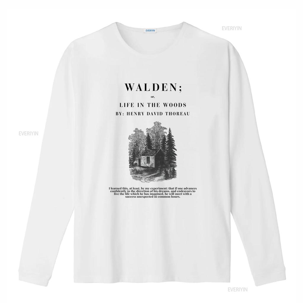 Walden by Henry David Thoreau T Shirt Light Academia Naturalist Transcendentalist Book Lover ELA Teacher Librarian Literary