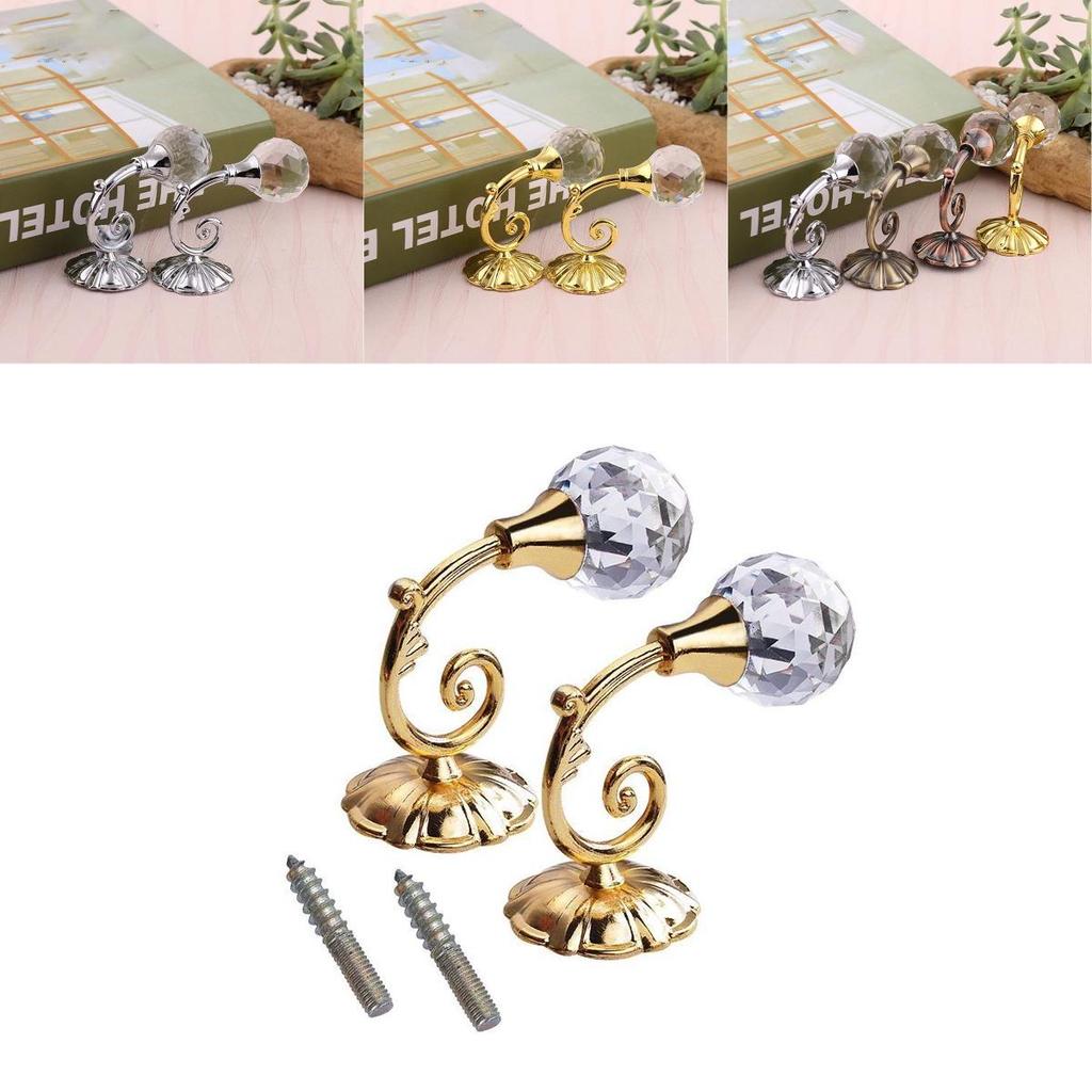 Large Metal Crystal Ball Curtain Hooks Tassel Wall Tie Back Holder Hanger