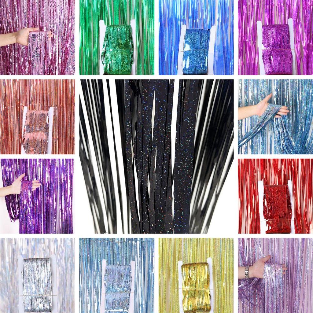Transform Your Home Into A Party Venue With Laser Rain Curtain Foil Metal Wire Background