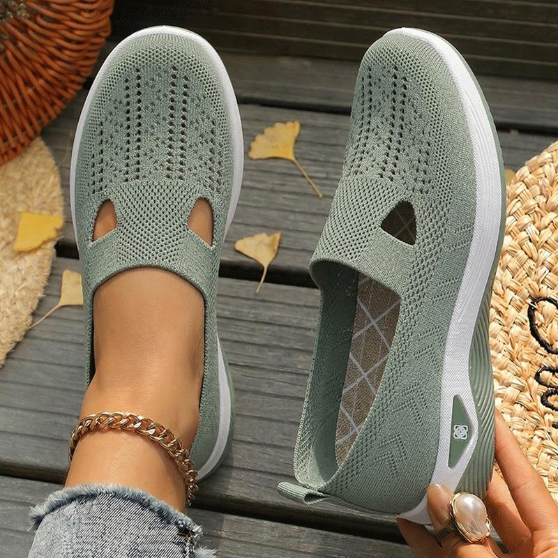 Новые женские туфли из сетки Fly-woven TEMU на одной подошве, дышащие, с мягкой подошвой, повседневные, с мелким вырезом