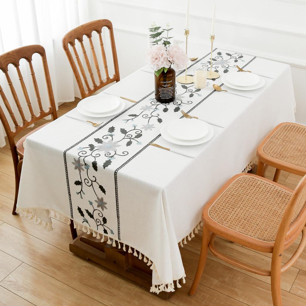 Однотонная мозаика Чисто синий Скатерть для обеденного стола Скатерть Покрытие Ткань Декоративная Тонкая Уличная Вечеринка Настольная Дорожка