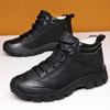 Boots Winter Cotton Man Ankle Boots Non-slip Men Work Shoes Quality Lace Up Waterproof Leather Male Boots Bota Masculina2024