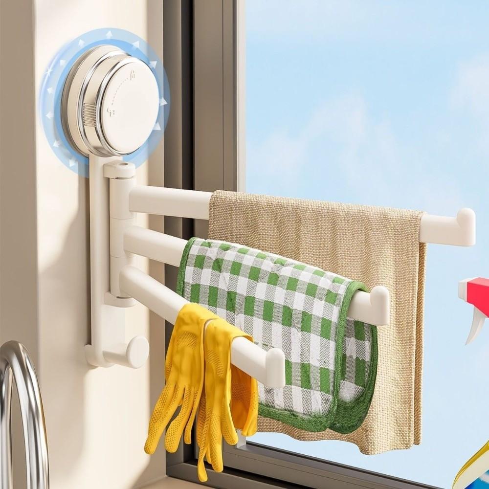 Suction Cup Towel Rack No Need To Drill Bath Towel Rack Quality Rotating Towel Hanger Bathroom