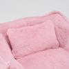 Giant Bean Bag Chair with pillow, Comfy Large Bean Bag Chairs for Adults and Kids, Faux Fur Floor Sofa for Living Room Bedroom Apartment, Pink