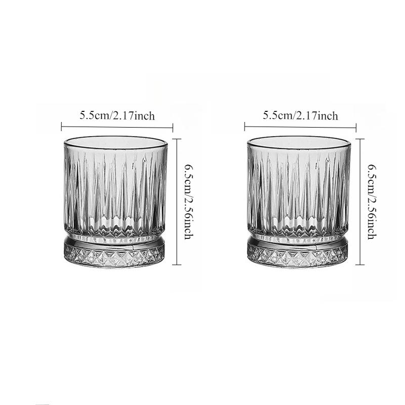 European Striped Spirits Cup Whiskey Glass Classic Cup for Party Bar Vintage Western Wine Cups Cocktail Beverage Cup Glass Cup