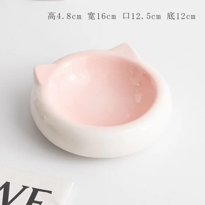 Керамическая миска для еды для маленьких собак и кошек, обеденная тарелка, не опрокидывающаяся миска для кормления домашних животных