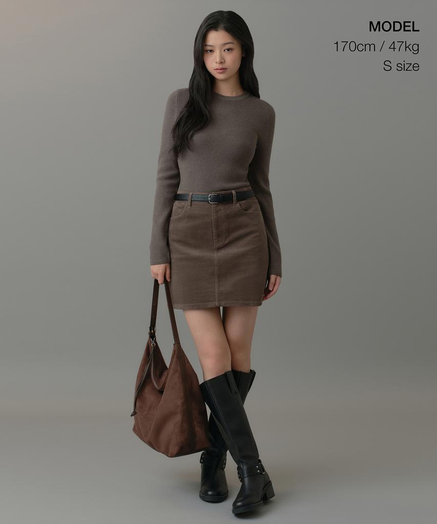 Musinsa Standard Woman Women'S Corduroy Mini Skirt [Khaki Brown]