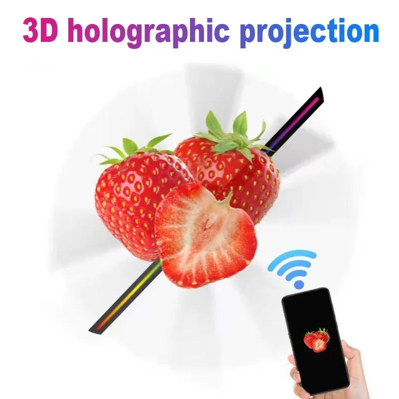 3D HD Голографический проектор-вентилятор 42см Рождественская светодиодная вывеска Голографическая поддержка Изображение Видео Магазин Бар Вечеринка Рекламный дисплей Свет