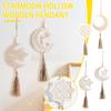 Wood Ramadan Decoration Eid Banner Mubarak Craft Moon For Home Hanging Ornament Pendant Islam Muslim Party Supplies
