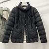 Light Down Jacket Female Short Autumn Winter Loose Standing Collar White Duck Down Warm Coat
