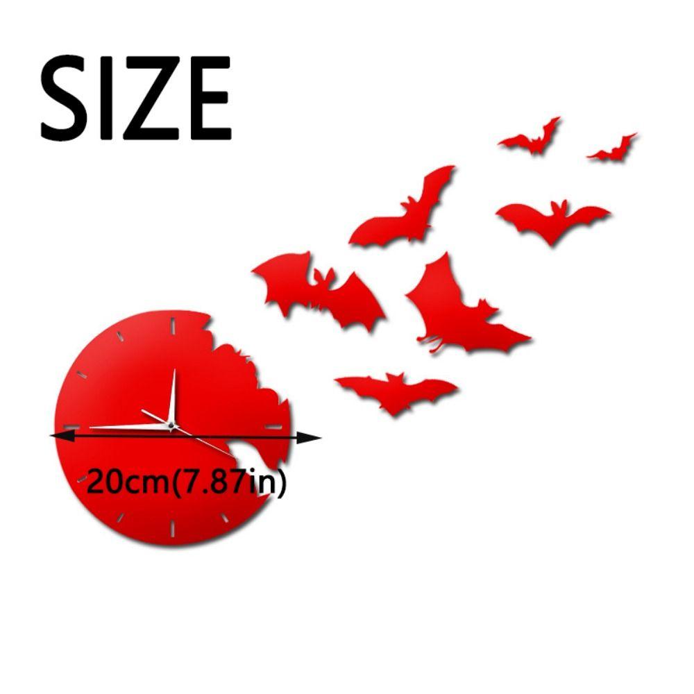 Настенные часы в форме летучей мыши Домашние украшения на Хэллоуин Декоративные часы Детская спальня