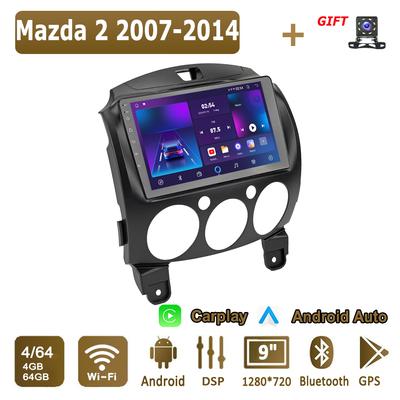 Android Carplay автомобильное радио для Mazda 2 2007-2014 мультимедийный проигрыватель головное устройство стерео GPS навигация BT WIFI 4+64 ГБ
