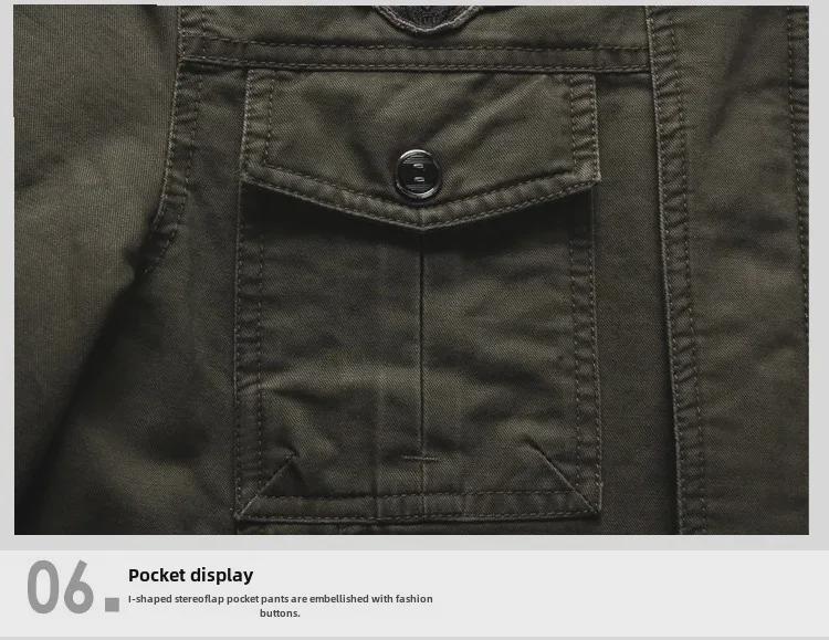 Мужская повседневная куртка в стиле милитари - большой размер, летный костюм для занятий спортом на открытом воздухе и работы