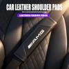 PIG4 Car Belt Shoulder Pads Leather Safety Belt Cover Auto Interior Keychain For Mercedes Benz AMG Smart Fortwo 451 450 453 EQ Forfo