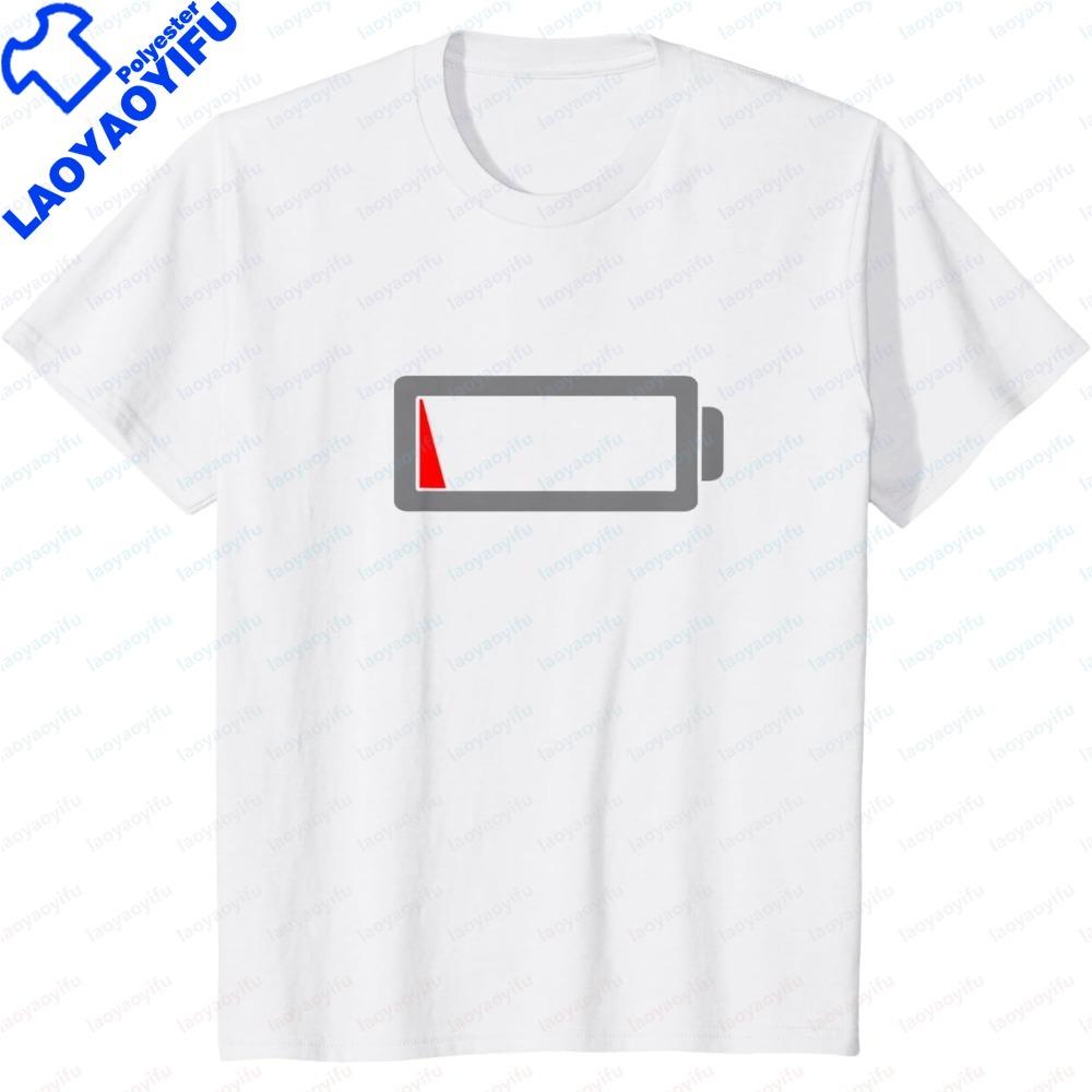 Low Battery Funny Humor Low Energy Sarcasm Design Unisex Unisex TShirt Casual Fashion Harajuku Tshirt Humor Adult Joke Clothing