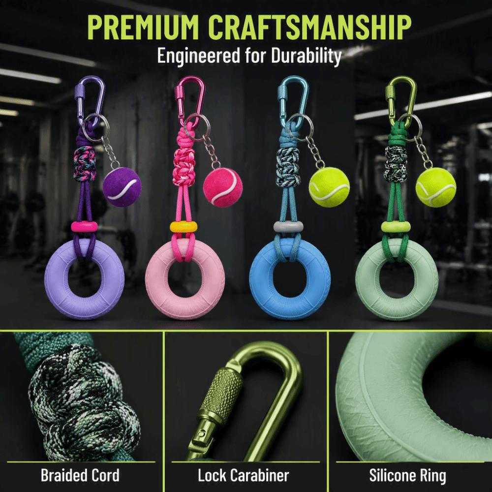 Tennis‑Shaped Fidget Keychain Soft Squeezable Material Stress Relief Squeeze Ring Anytime Anywhere