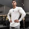 Muscleguys Брендовая футболка мужская весенняя хлопковая футболка мужская однотонная спортивная футболка с круглым вырезом топы с длинными рукавами мужские облегающие футболки