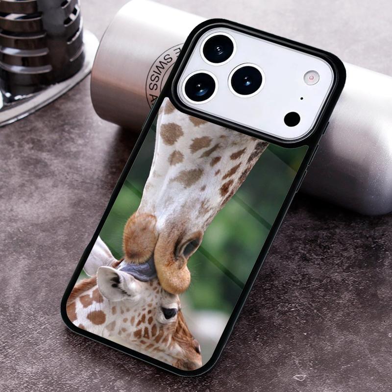 Animal Funy Grey Giraffes with Glasses Phone Case For iPhone 17 16 15 14 13 12 11 Pro Max Plus 17Air Soft Silicone Cover